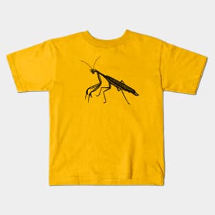 Praying Mantis - hand drawn detailed animal lovers design Kids T-Shirt